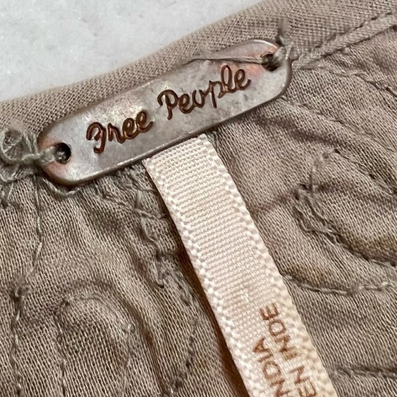 FREE PEOPLE Quills Neutral Hippie Embroidered 100% Cotton Crop Top‎ Size Small - Picture 8 of 14